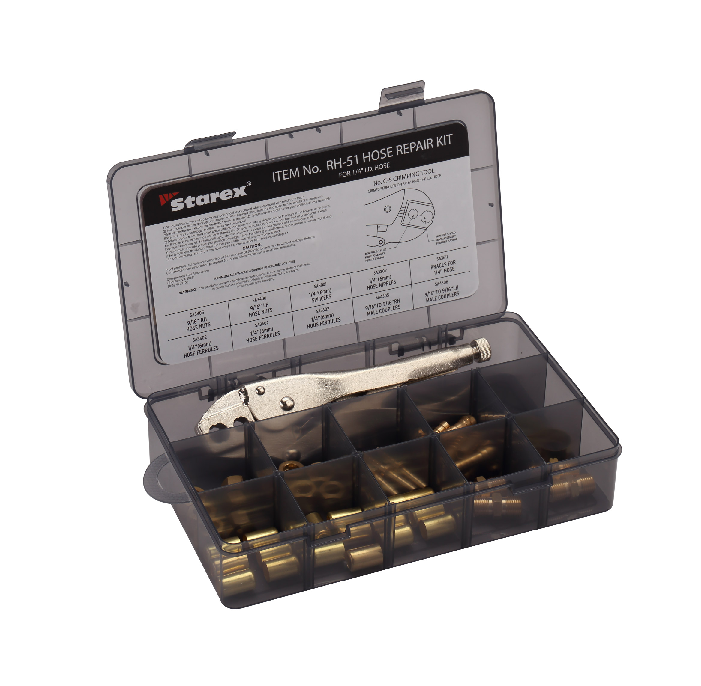 Kit di riparazione e montaggio del tubo da 1/4'.